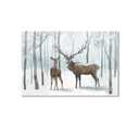 Winter Scene Pictures Canvas Wall Art Decor: Reindeer Christmas Wall Decorations Deer Winter Forest Landscape Painting Prints Holiday Framed Artwork for Bedroom Farmhouse Home Office Indoor Large 24"x36"