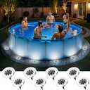 SOLPEX 8 Pack Solar Pool Lights for Above Ground Pools, Waterproof LED Above Ground Pool Lights, Outdoor Pool Decoration Accessories(Cool White)