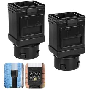 JXLXYY (2 Packs) Downspout Leaf Filter Downspout Cleanout,Leaf Removers, Gutter Downspout Protection,Downspout Diverter,Fits 2X3 and 3X4 Drainpipe- Black