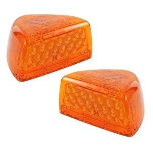 PVerandio 2Pcs Amber Headlight 31 LED Turn Signal Indicators Running Park Lights, Replacement for Peterbilt 359 357 365 378 379 Headlight Turn Signal Lights