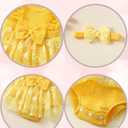 Renotemy Newborn Baby Girl Lace Romper Infant Summer Boho Flower Tulle Dress Party Gifts Newborn Photography Outfits (Yellow)