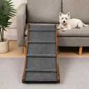 Foldable Dog Ramp with Handle, 5 Adjustable Heights (10"24")-Walnut | 40" Long Adjustable Pet Ramp with Anti-Slip Surface for Couch, Car Ramp for Small Dogs