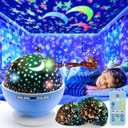 Night Light Projector,Night Light for Kids Room with Remote and Timer,360 Rotation,3 Projection Films,18 Light Modes,8 Lullaby Songs,Kids Night Lamp, Birthday Christmas Gifts for Boys Girls (Blue)