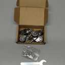 1" Swivel Stem Threaded Casters,TPR Mute Caster Wheel M8X15 Stem Threaded Mini Casters Without Brake-Brown