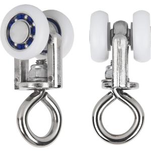 Curtain Track Rollers Curtain Mute Wheel Rollers Hook Pulley Runners/Sliders for Ceiling/Wall Mount Curtain Tracks 30PCS (B)