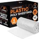 Xpose Safety Clear Plastic Sheeting – 20' x 100' Roll – Heavy Duty 6 Mil Poly Sheet – Waterproof, Dustproof, Vapor Barrier – for Construction, Painting, Industrial Use