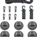 6 DRing Patch Bungee Cords 5mm 6m Elastic Cord Crafting Stretch String 6 Eagle Shock Cord Hooks 2 Kayak Paddle Holder for SUP PVC Inflatable Boat Kayak Canoe Deck Kayak Accessories Black