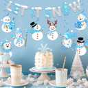 2 x Snowflake Party Decorations,Winter Wonderland Decorations Includes Let it Snow Banner,Snow Garland and Christmas Snowman Hanging Swirls, Let It Snow's Party Decorations for Indoor Winter Holiday