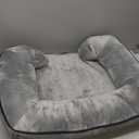Orthopedic Egg-Shaped Sponge Dog Bed Small Size Dog with Sides, Removable Cover and Non-Slip Bottom (Grey, 24 * 18 * 6)