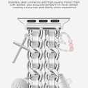 Silver Watch Bands for Women Compatible with Apple Watch Band 46mm 42mm(S3/2/1) 44mm 45mm 49mm Adjustable Unique Charms Metal Strap Chain Bracelet for iWatch Series 11/10/9/8/7/6/5/4/3/2/1/SE/Ultra