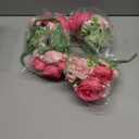 Mkono Peonies Artificial Flowers, Small Silk Flowers for Home Decor Indoor Fake Bouquet Faux Floral Arrangements Dining Table Centerpieces for Kitchen Party Decor Mixed Pink, 4 Pack