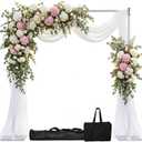 10x10ft Heavy Duty Backdrop Stand with Adjustable Height & Width, Pipe and Drape Photography Background Stand for Wedding, Party, Event, Studio & Outdoor Decoration, Silver