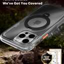 TORRAS Ostand Q3 Air for iPhone 15 Pro Case with 360 Magnetic Stand, Fit for MagSafe, Mil-Grade Drop Tested, Camera Control Button, Shockproof Phone Case for iPhone 15 Pro 6.1", Shadow Black