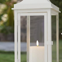 White Lantern Vintage Candle Lanterns Outdoor Hanging Tower Lantern Metal Candle Holder for Garden Living Room Indoor Outdoor Parties Weddings Balcony Patio