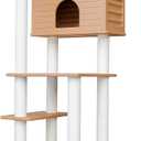 74.8 Inches Tall Outdoor Weatherproof Cat Tower, Multi-Level Cat Tree, Large Cat Condo with PVC Board and Cat Scratching Posts, for Outside and Indoor Cat Houses