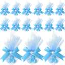 CPEGHDVM 50Pcs Beach Wedding Favor Bags DIY Party Candy Favors Pouches Party Favors for Guests for Wedding Bridal Shower Mermaid Party Decoration(Seashell Blue)