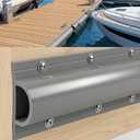 Dock Bumpers 5 Pack, 16.4 Feet Boat Dock Bumper Guards Marine Rub Rail with Mounting Screws Double Molded Rubber Edging Fender for Straight Edge and Side, Poles, Deck or Outdoor Stage Edge (Grey)