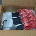 TGEYD 30 lb Chicken Feeder with 6 No-Waste Ports  Heavy-Duty Outdoor Metal Feeder with Adjustable Height, Locking Lid & Riveted Handles  Rustproof Feed Box for Poultry & Backyard Chickens