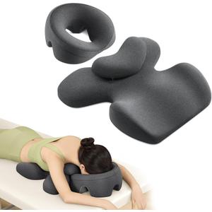 Prone Massage Pillow, a Chest and face Support Sleep Pillow, is Suitable for Massage, SPA and Sleep. Face Down for Eye Surgery After Surgery for Sleeping (Dark Grey)