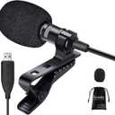 USB Lavalier Microphone, 9.84ft Lapel Microphone for Computer, Lapel Clip-on Omnidirectional Condenser Mic for Laptop, PC and Mac, Perfect Podcasting, Gaming, Streaming and Recording [Plug & Play]