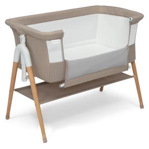 Delta Children Bondi Adjustable Height Bedside Beechwood Bassinet with PureAir Mesh Sheet and FSC-Certified Wood, Tan