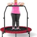 CLORIS 40in Folding Trampoline Mini Trampoline Rebounder Trampoline for Adults Fitness Trampoline with Adjustable Foam Handle, with safty Padded Cover Best Gift for Kids/Adult