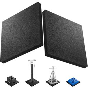 BOYISEN RV Stabilizer Jack Pads Rubber - Trailer Leveling Block Flex Pads Non-Slip W/Great for RV Camper Travel Trailer on Gravel Uneven Terrains (12" (2-Pack))