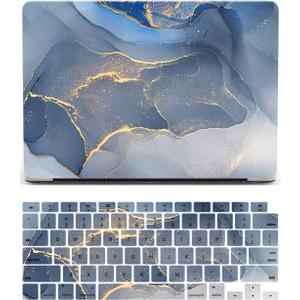 Compatiable for MacBook Air 13 Inch Case 2020-2018 A2337 M1 A2179 A1932 Retina Display Touch ID Plastic Hard Shell Case Keyboard Cover Skin - Blue Marble