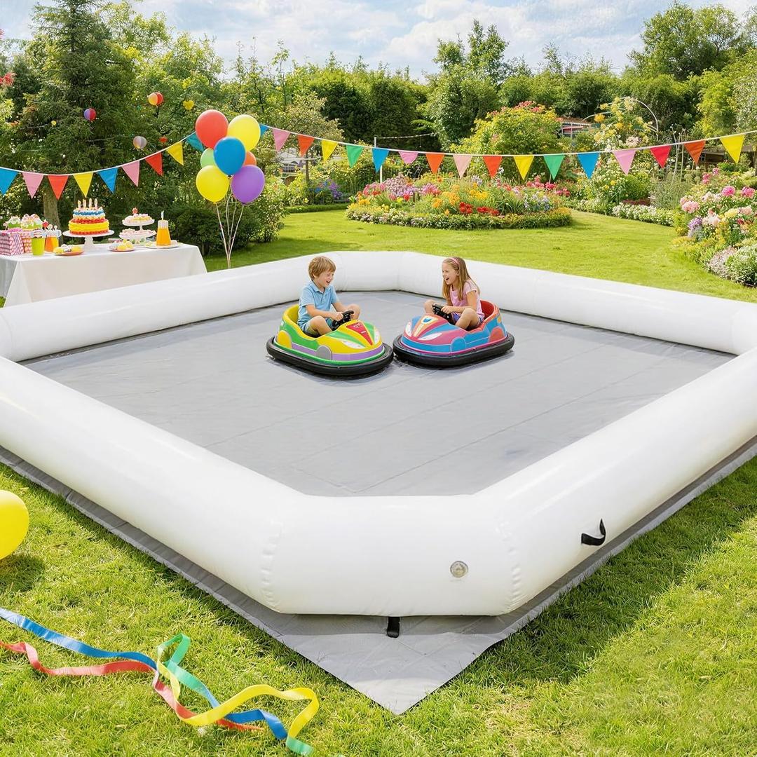 Inflatable Bumper Car Race Track(12.5ft/3.8m) - Premium PVC Sealed Air Racing Arena, Heavy-Duty Portable Go-Kart Race Track for Backyard Parties & Commercial Events