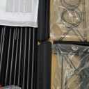 4 Panel Room Divider 6.8FT Steel Frame Screen Folding Privacy Divider Freestanding Partition for Home Office Bedroom, Black