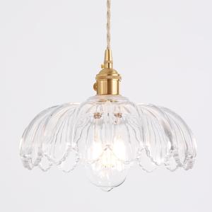 Pendant Light with Clear Scindapsus Glass Lmapshade, Brass Vintage Pendant Light Adjustable Hanging Light for Kitchen Island Dining Room Hallway (Hardwired 1 pack, Scindapsus Clear)