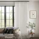 Pleated Linen Curtains 94 Inch Long 2 Panels Set for Living Room Light Filtering Pinch Pleat Curtains with Hooks Clips Rings Boho Farmhouse Custom Semi Sheer Natural Cream Birch Ivory Window Drapes