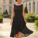 Allegra K Women's Summer Dresses 2026 Wrap Ruffle High Low Hem Round Neck Keyhole Back Sleeveless Floral Dress Large Black1