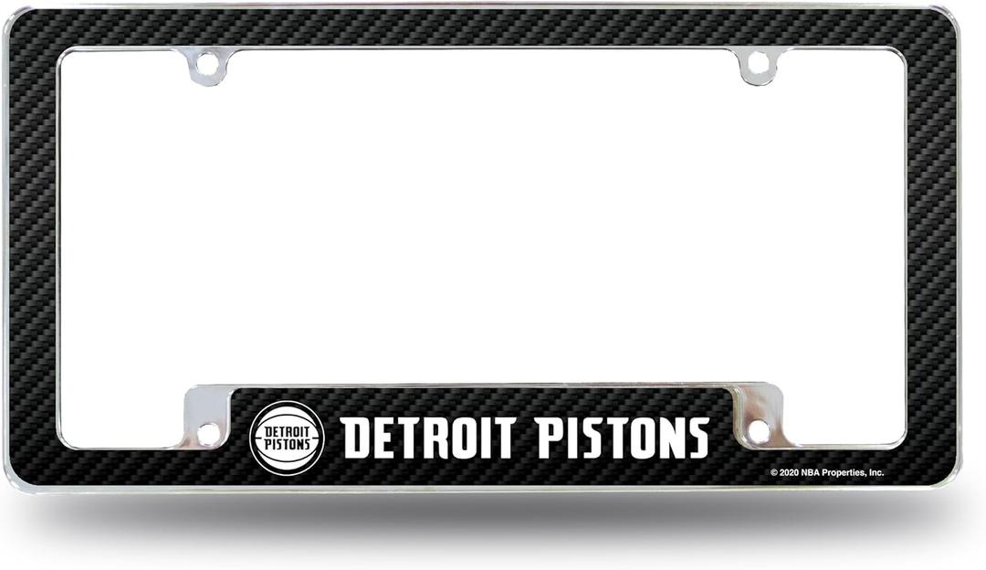 Rico Industries NBA Basketball Primary 12" x 6" Chrome All Over Automotive License Plate Frame for Car/Truck/SUV (Black)
