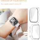 3 x Yitork 2 Pack Case for Apple Watch Series 10 46mm with Built in Screen Protector, HD Hard Full Face Cover Accessories for Iwatch Screen Protector Men Women, Transparent