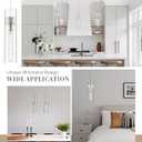 2 Pack Pendant Lights Kitchen Island (Bulbs Included), Brushed Nickel Adjustable Modern Glass Pendant Light Over Island, Industrial Pendant Light Fixtures for Dining Room Hallway Bedroom Living Room