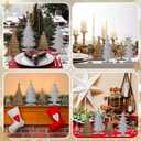 2 x Youyole 6 Pcs Wooden Christmas Trees Tabletop Decor Vintage Gray and Brown Christmas Trees Xmas Centerpieces Table Wooden Signs for Home Office Fireplace Farmhouse Xmas Party Table Decor