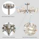 XINGQI 8-Light Brushed Nickel Modern Sputnik Chandeliers Semi Flush Mount Ceiling Light Fixture for Dining Room Bedroom Living Room Kitchen Entryway