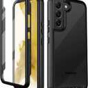 wahhle Compatible with Samsung Galaxy S22+ Plus Case, Built in Screen Protector Full Body Shockproof Slim Fit Bumper Protective Phone Cover for Samsung S22+ Plus 5G-Black/Clear