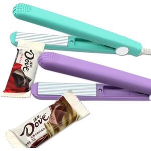 2 PACK Mini Bag Sealer Heat Seal, Handheld Food Sealer Bag Resealer for Food Storage, Portable Smart Heat Sealer Machine with 45 Power Cable for Chip Bags, Plastic Bags, Snack Bags (green+purple)