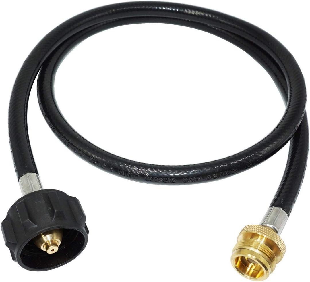 DozyAnt 4 Feet Propane Adapter Hose 1 lb to 20 lb Converter Replacement for QCC1/Type1 Tank Connects 1 LB Bulk Portable Appliance to 20 lb Propane Tank - Certified DozyAnt 4 Feet Propane Adapter Hose 1 lb to 20 lb Converter Replacement for QCC1/Type1 Tank Connects 1 LB Bulk Portable Appliance to 20 lb Propane Tank - Certified