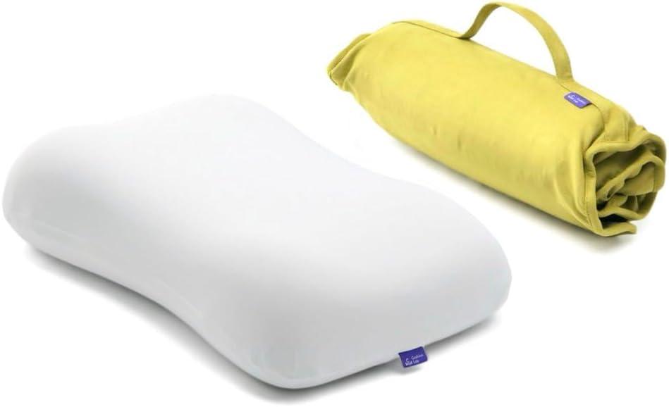Cushion Lab Travel Deep Sleep Pillow Compact Memory Foam Neck Pillow for Sleeping, Portable Pillow for Hotels, Camping, Side & Back Sleepers, On-The-Go Spark