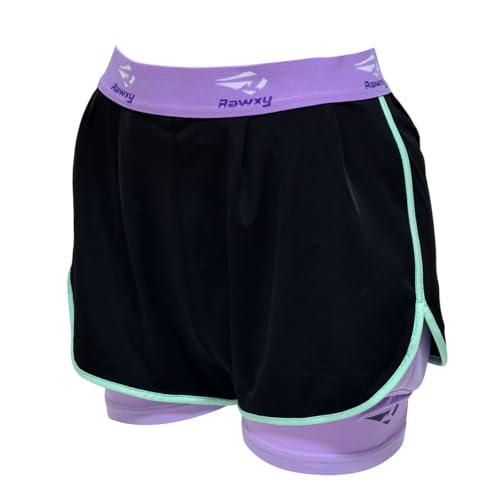 Women Girl Bumsaver Padded Shorts for Skateboarding, Roller Skating, Roller Derby, Inline Skating, Snowboarding and Skiing (X-Large) Black/Purple