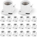 20 Pcs E26 Light Socket Porcelain Lamp Holder Socket Medium Keyless Threaded Base with Two Hole Flange Mounting and 6" Wire Indoor Garage Closet Lighting