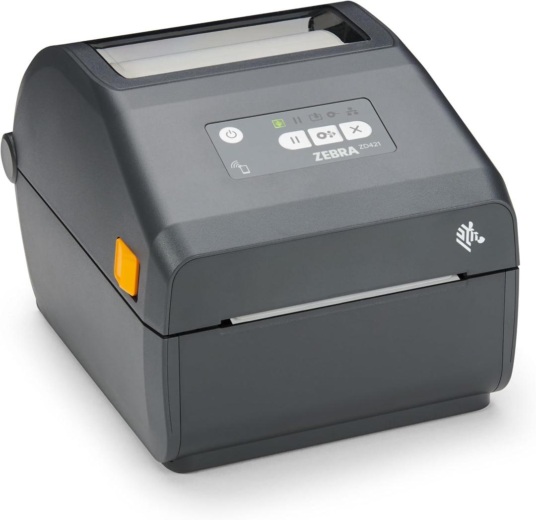 ZEBRA ZD421 Direct Thermal Desktop Printer 203 dpi Print Width 4-inch Wired USB and Ethernet Connectivity ZD4A042-D01E00EZ, No Thermal Ribbon Required