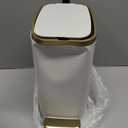 CEROELDA Small Bathroom Trash Can with Lid Soft Close-5L/1.3 Gal Stainless Steel Garbage Can-Step Pedal Wastebasket Slim Trash Bin for Office, Bedroom, Toilet, Live Room-White