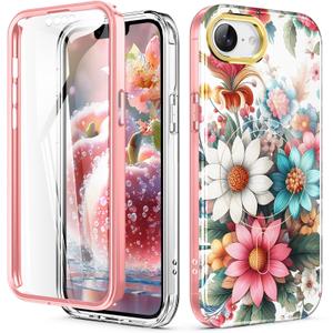 CASEFACOTRY for iPhone 17e/16e Case 6.1, [with Screen Protector] [Compatible with Mag-Safe] Shockproof Lightweight Dual-Layer Full-Body Protective Case for Women & Girls, Colorful Sunflowers