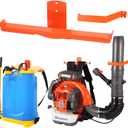 Backpack Blower Rack with Hose Holder - Heavy Duty Backpack Sprayer Wall Mount with Dual-Sided Hooks, Space-Saving Backpack Hanger for Weed Eater, Hedge Trimmer and Chain Saw, 330lbs Load Capacity