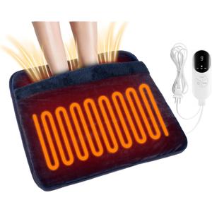 Electric Heated Foot Warmers for Men and Women Foot Heating Pad Electric with Fast Heating Technology Heating Pad Feet Warmer with 3 Temperature Setting (Navy Blue)