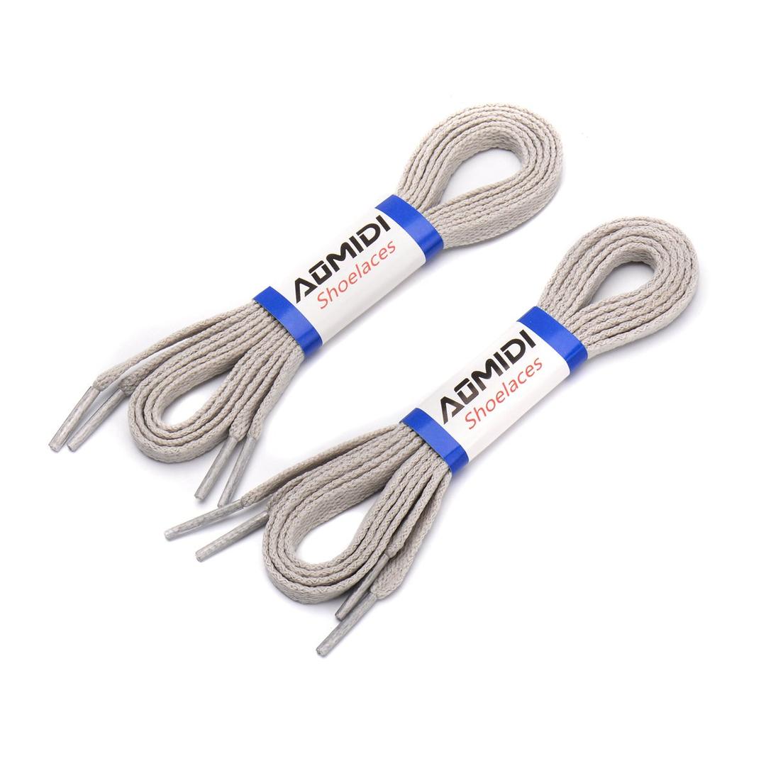 AOMIDI 2 Pair Flat Shoelaces 5/16" for sneakers and converse shoelaces replacements (36" inches (91 cm), Gray)